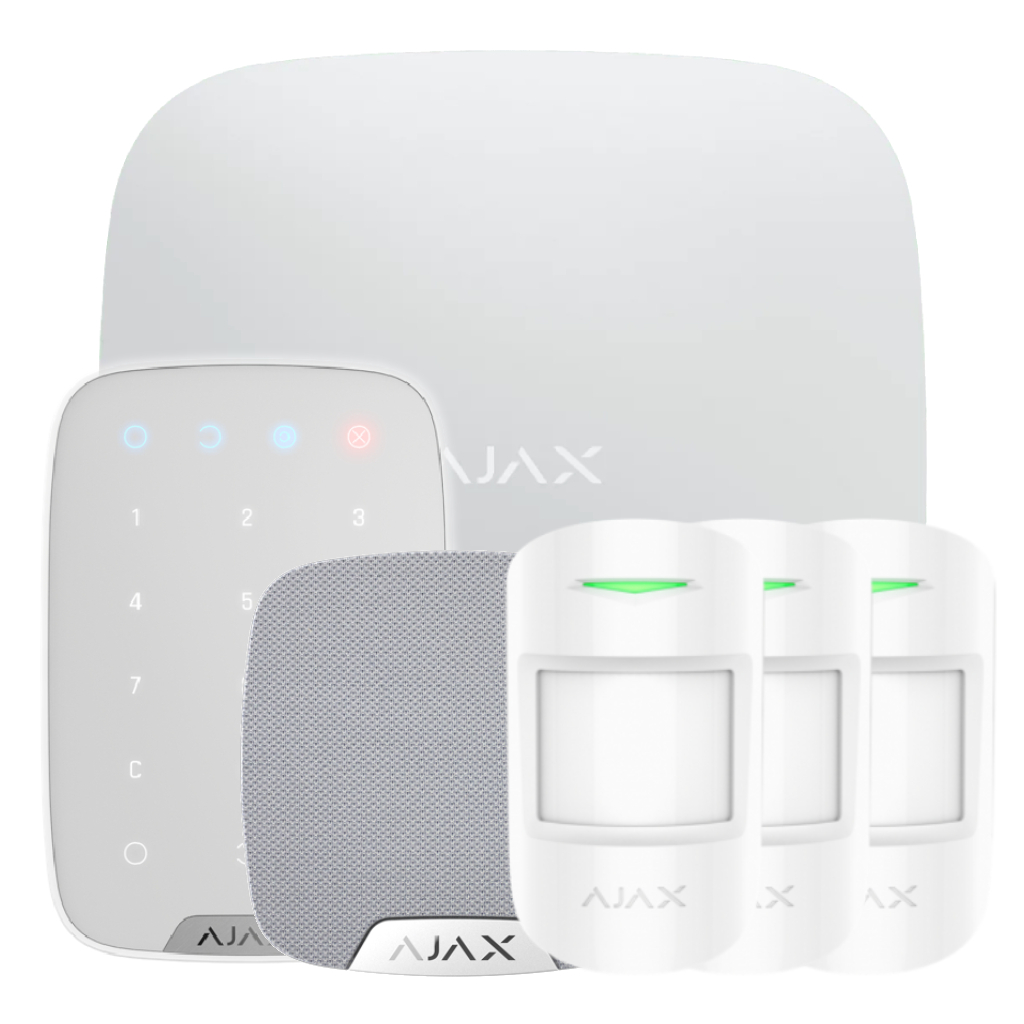 image_1024-1209.jpg Ajax HubKit Renove blanco. Hub + 3 MotionProtect + Keyboard + HomeSiren - Imagen 1