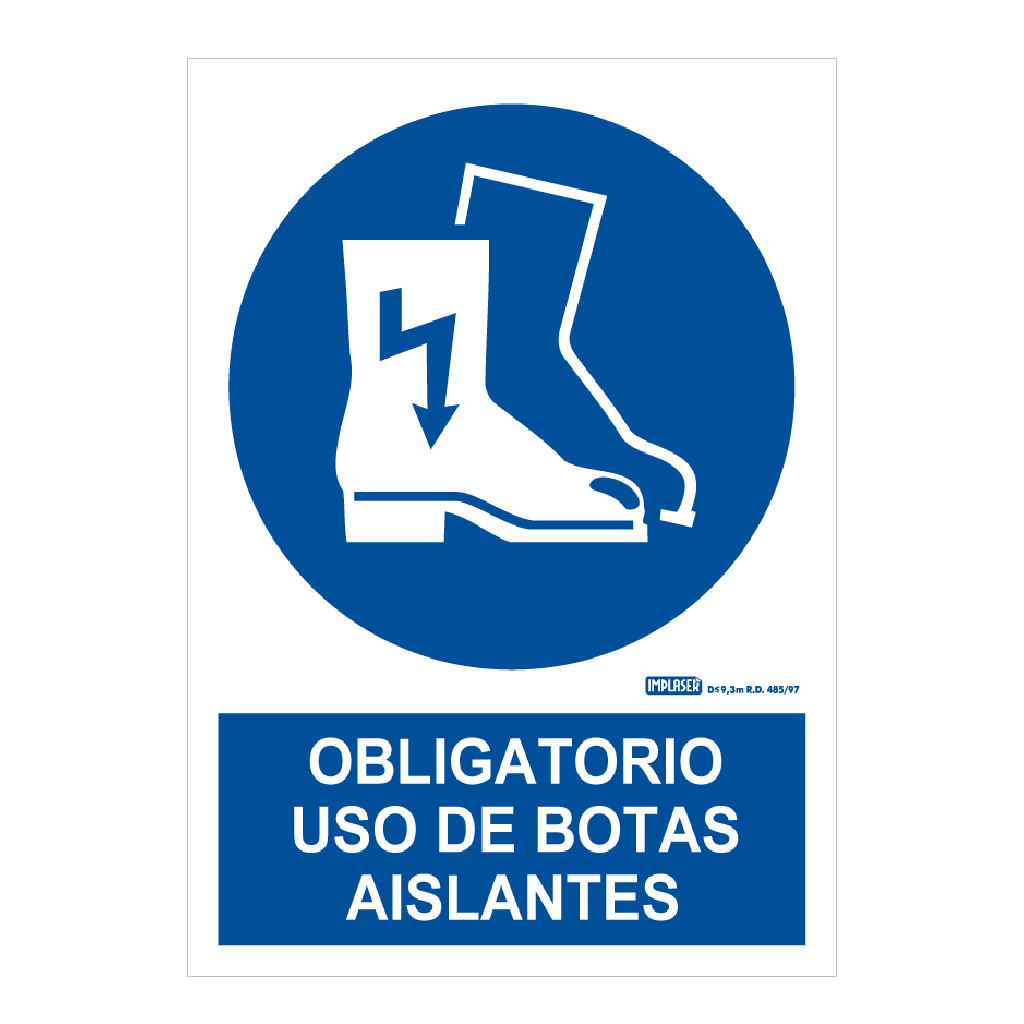 image_1024-1480.jpg Señal obligatorio uso de botas aislantes 29,7x21cm - Imagen 1