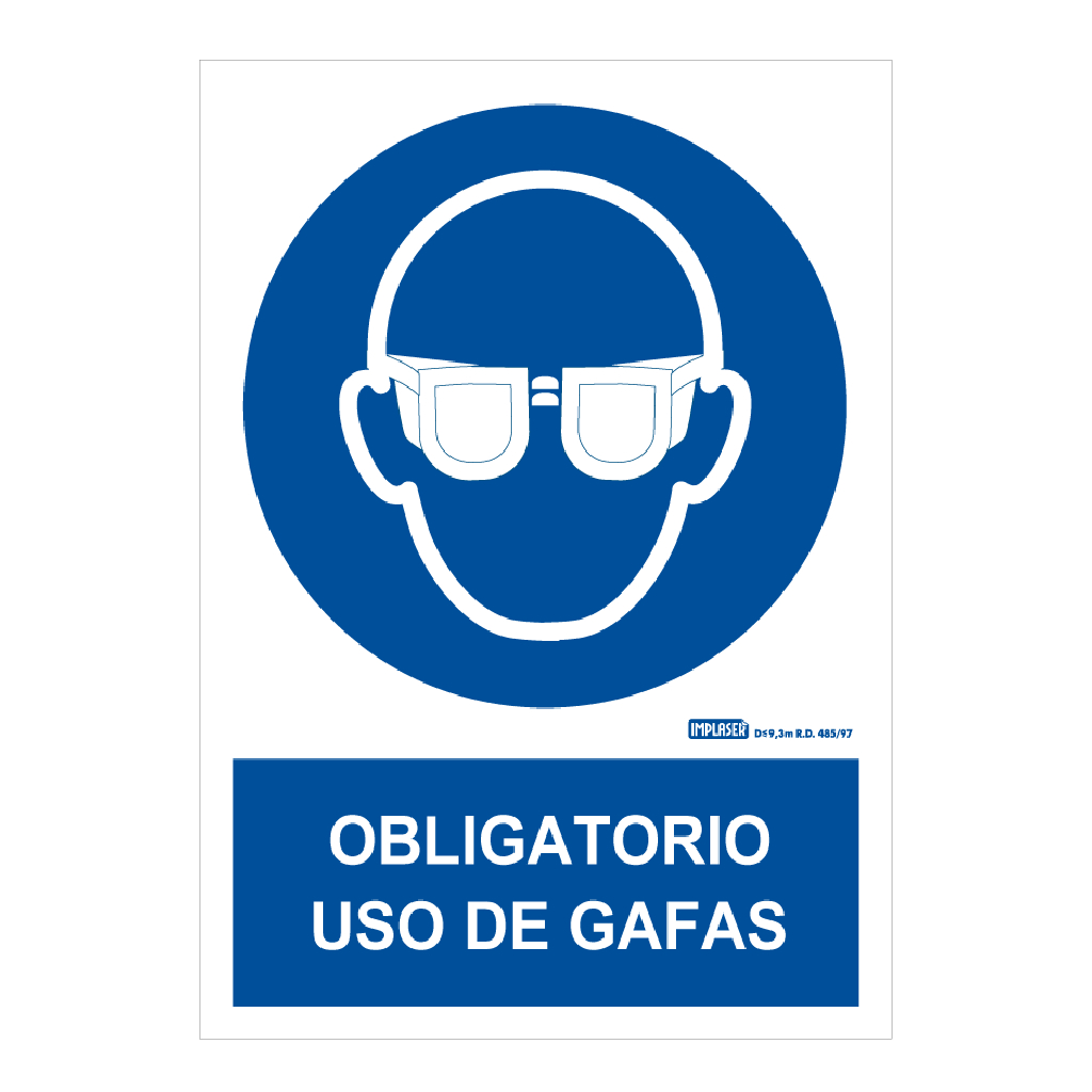 image_1024-1484.jpg Señal obligatorio uso de gafas 29,7X21cm - Imagen 1