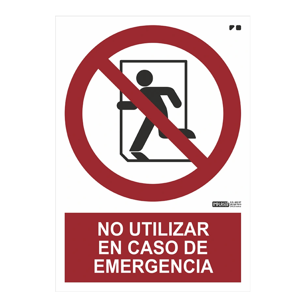 image_1024-1491.jpg Señal No utilizar en caso de emergencia 29,7x21cm - Imagen 1