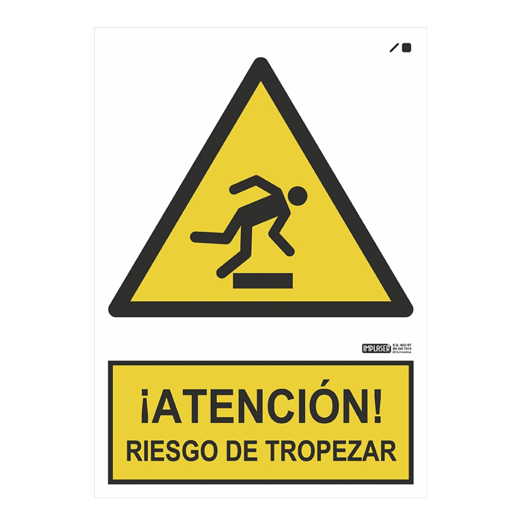 image_1024-1505.jpg Señal ¡ATENCIÓN! Riesgo de tropezar 29,7x21cm - Imagen 1