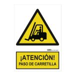 Señal atención paso de carretilla 29,7x21cm