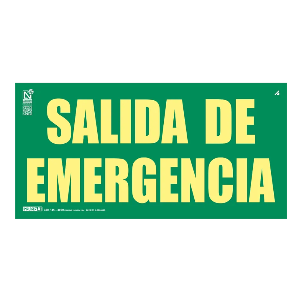 image_1024-1517.jpg Señal salida de emergencia Clase A 64x32cm. 20m - Imagen 1