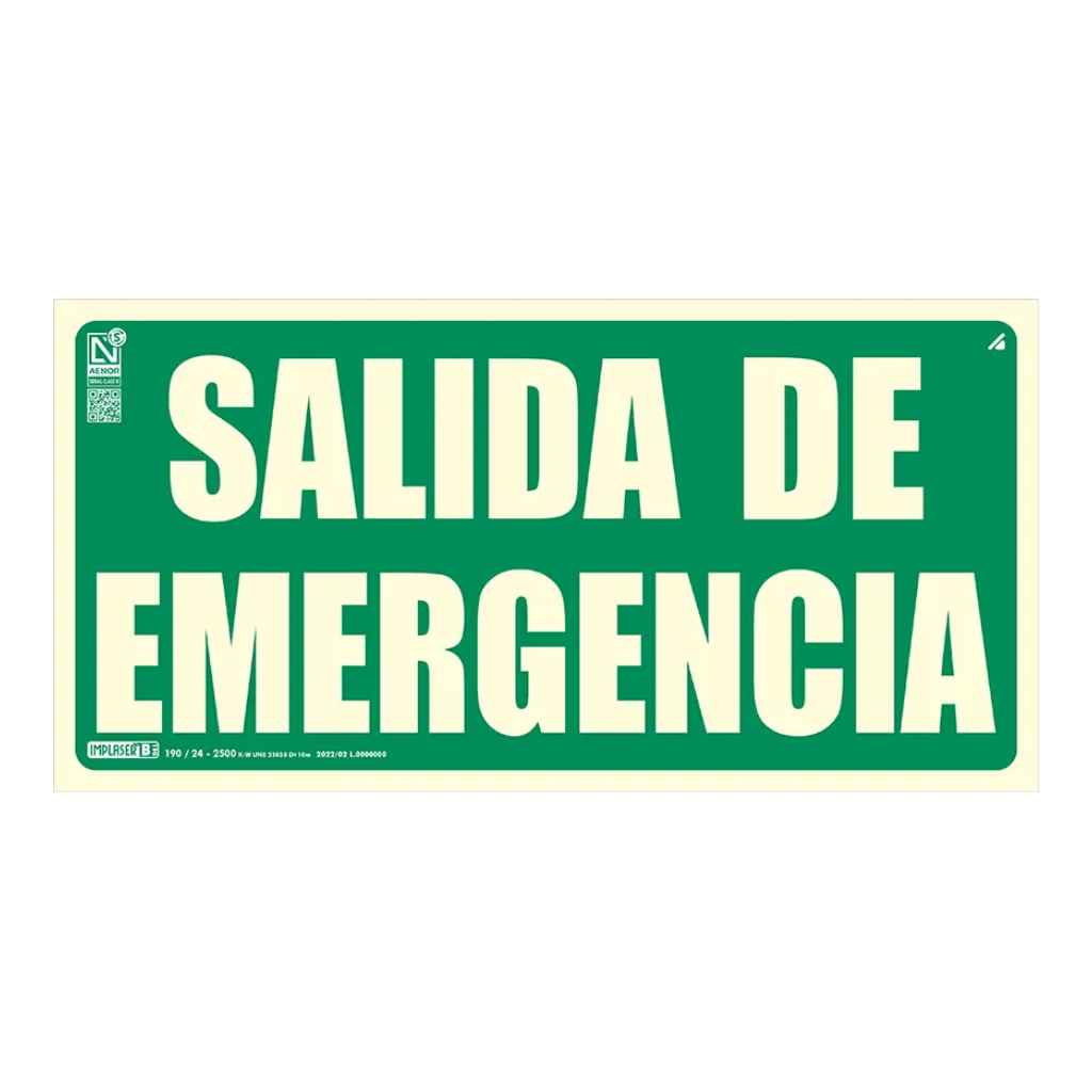 image_1024-1532.jpg Señal salida de emergencia 64x32cm. 20m - Imagen 1