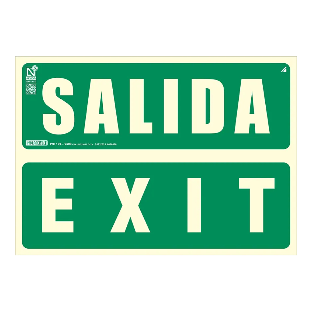 image_1024-1539.jpg Señal salida-exit 29,7x21cm. Observación reducida a 7m - Imagen 1