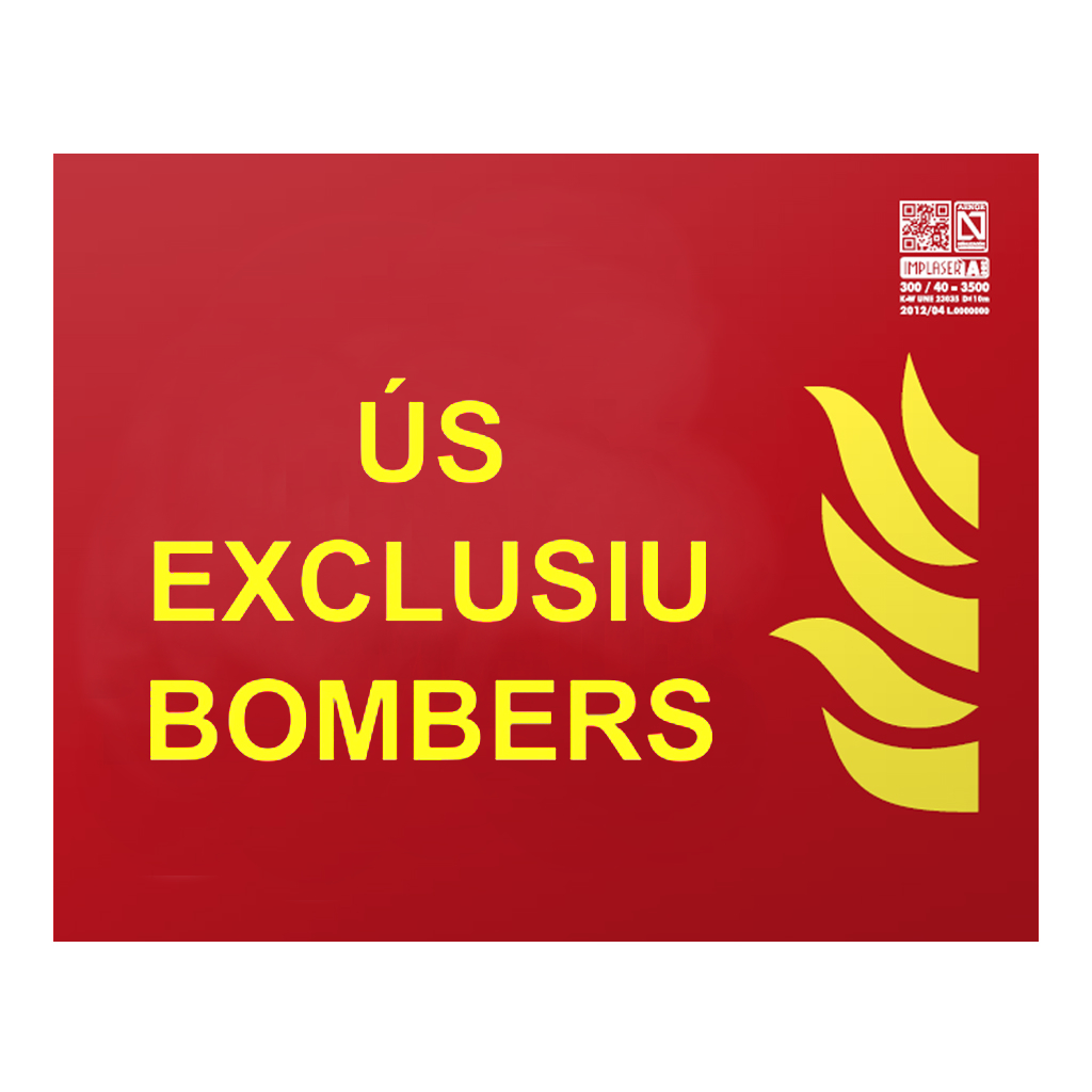 image_1024-1567.jpg Senyal us exclusiu bombers en català Clase A 25x20cm - Imagen 1