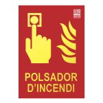 Senyal polsador d'alarma en català Classe A 29,7x21cm
