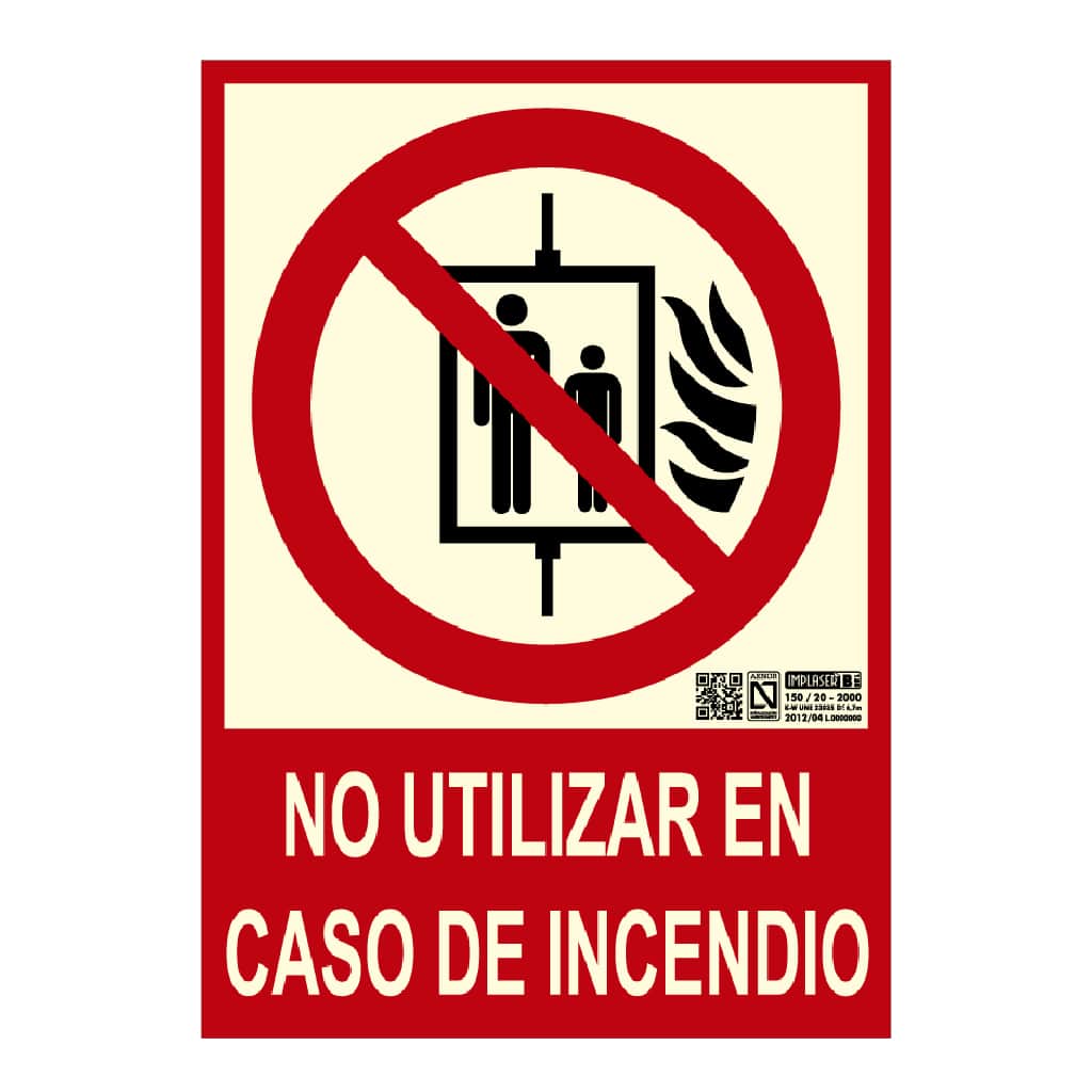 image_1024-1594.jpg Señal no utilizar en caso de incendio 21x15cm - Imagen 1