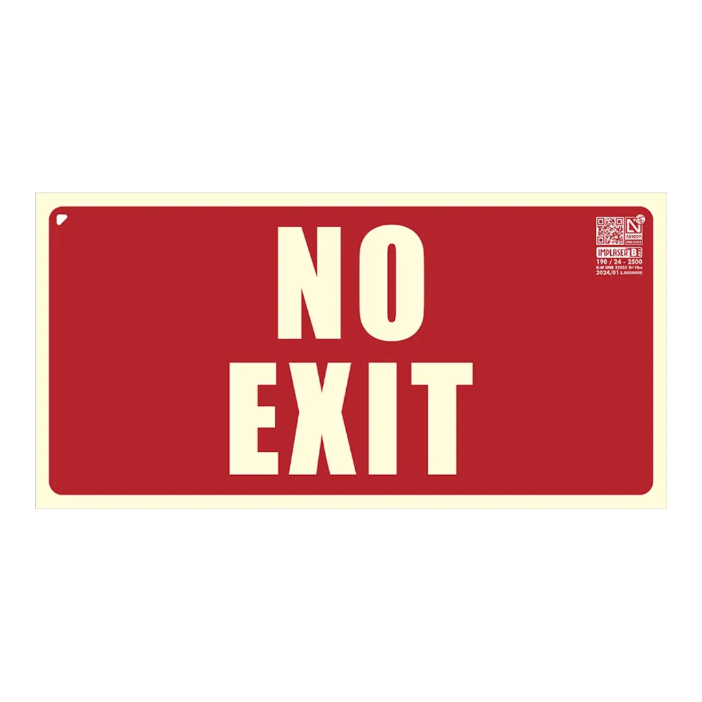 image_1024-1595.jpg Señal NO EXIT 32x16cm - Imagen 1