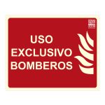 Señal uso exclusivo bomberos 25x20cm