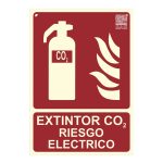 Señal extintor CO2 riesgo eléctrico 29,7x21cm