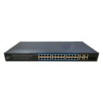 Switch Smart PoE 24 puertos Gigabit + 2RJ45 Uplink Gigabit + 2 Combo Gigabit RJ45/SFP Uplink 370W Gestionable