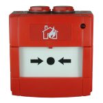 Pulsador de alarma analógico rearmable con aislador. IP67