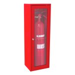 Armario extintor CO2 5Kg con puerta pintada con cerradura