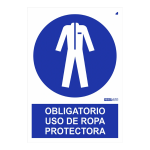 Señal obligatorio uso de ropa protectora 29,7x21cm