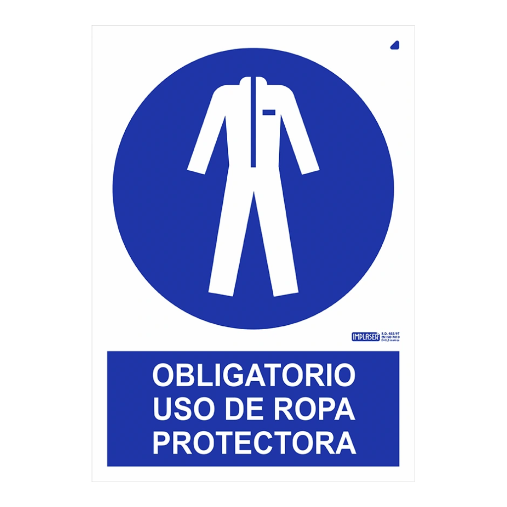 image_1024-62.png Señal obligatorio uso de ropa protectora 29,7x21cm - Imagen 1