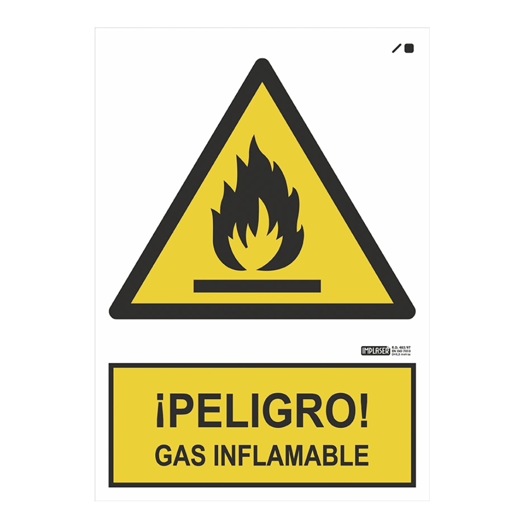 image_1024-63.png Señal ¡PELIGRO! Gas inflamable 29,7x21cm - Imagen 1